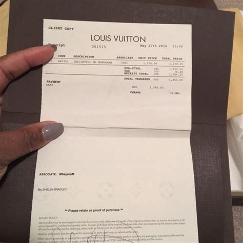 lv gift receipt|Lv receipt template.